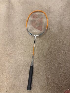 Orange/White Badminton Racket Pair - Yonex Style